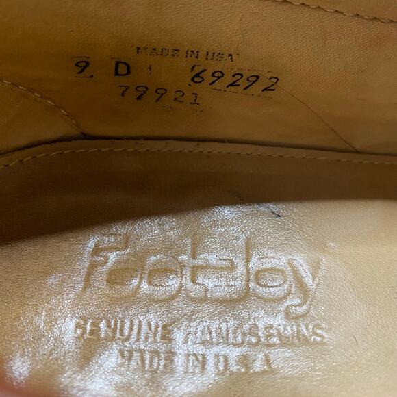 Vintage FootJoy Brown Leather Penny Loafers Casual Dress Shoes Preppy Mens 9 D main image 7